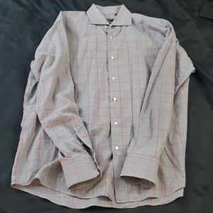 Hugo boss mens checkered dress shirt size xl